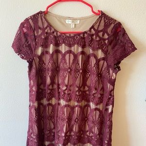 CUTE maroon lace dress